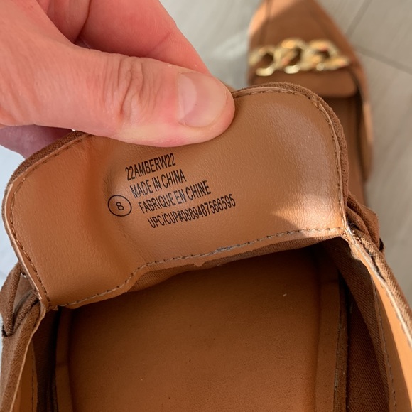 MADDEN NYC Mules Brown Gold Chain Summer Shoes Camel Sz 8 - Picture 4 of 5